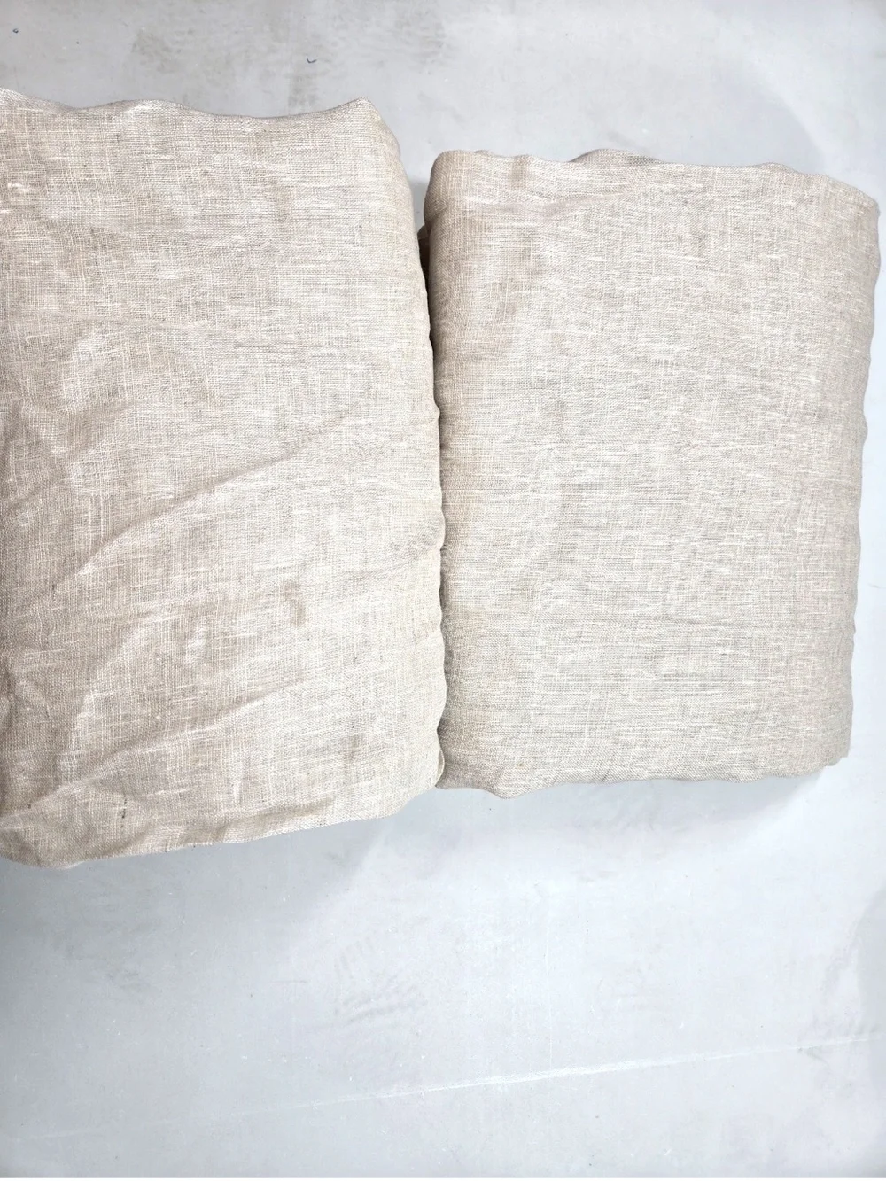 QUINCE Set Of 4 48x84 European Linen Sheer Curtains Flax 9866
